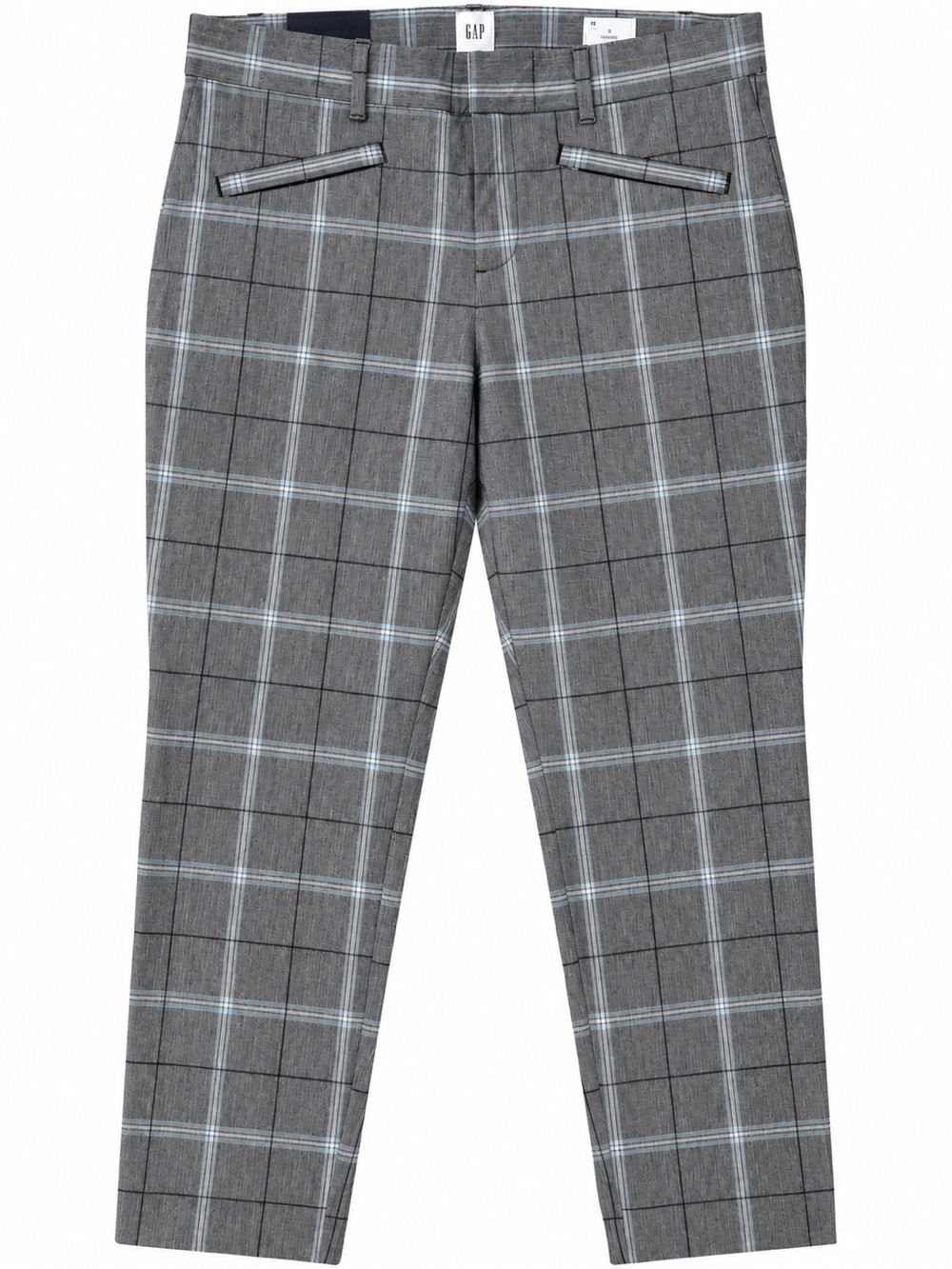 GAP Gray Plaid Men’s Pants with Light Blue Windowpane